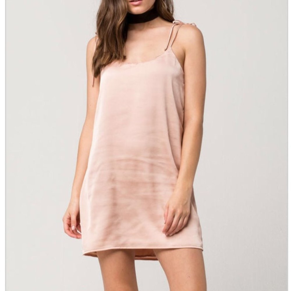 Peachy Pink Tie Slip Dress
